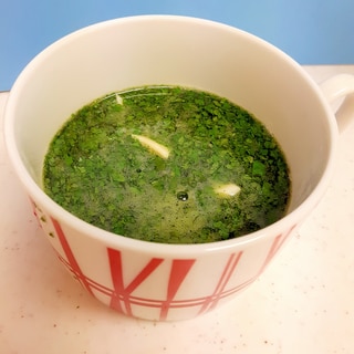 ネバネバ！(^^)モロヘイヤと豆腐の昆布茶スープ♪
